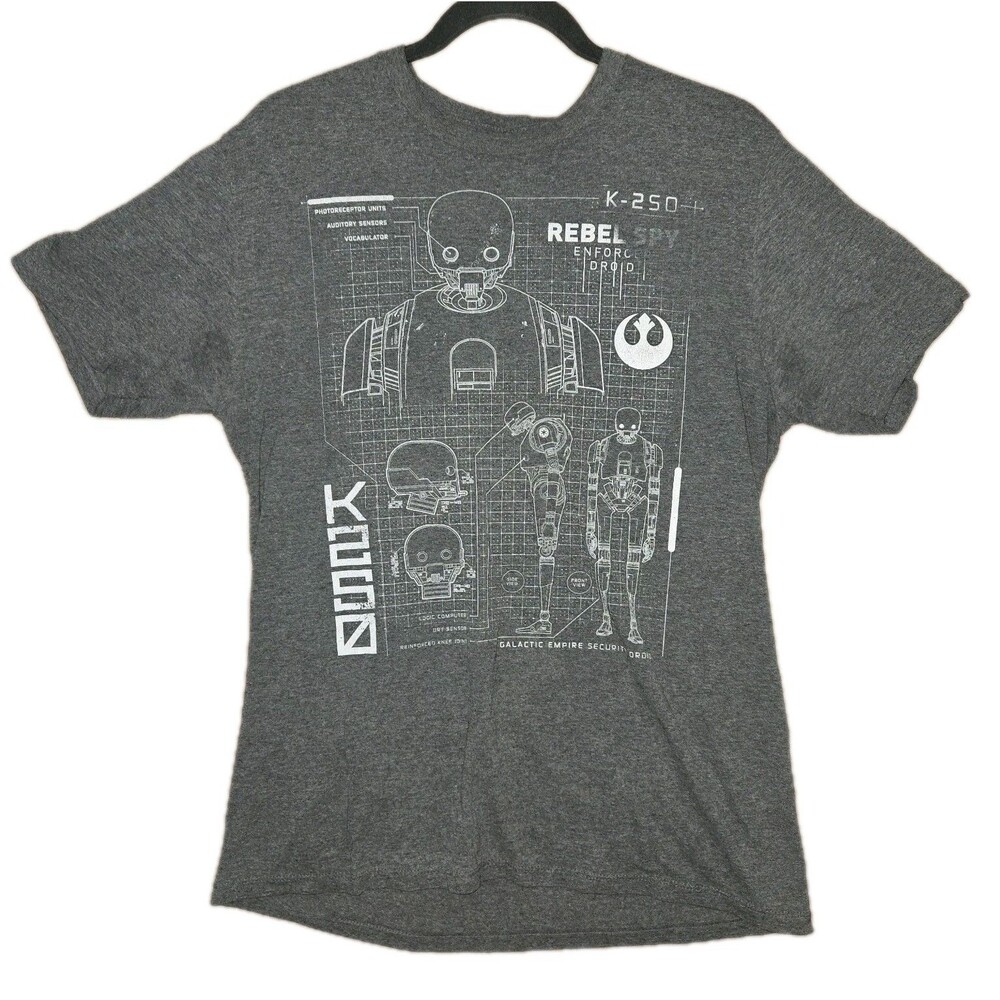 Star Wars FIFTH SUN K-250 Droid T-Shirt Gray Size M Men's Short Sleeves - Picture 1 of 4